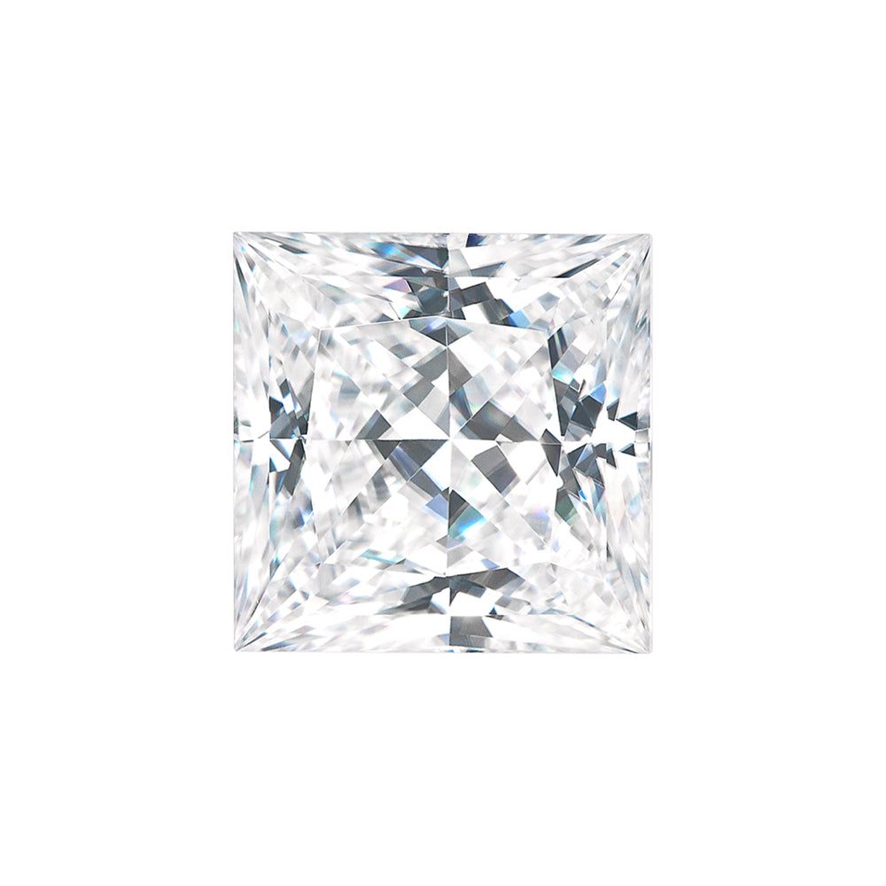 Forever One 1.92CTW DEW Square Near-Colorless Princess Cut Moissanite