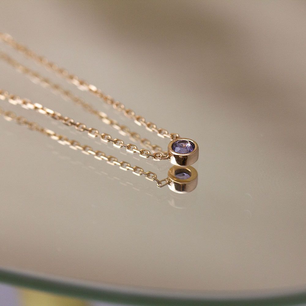 Pièce unique - Collier Solférine - spinelle violet 3,5 mm