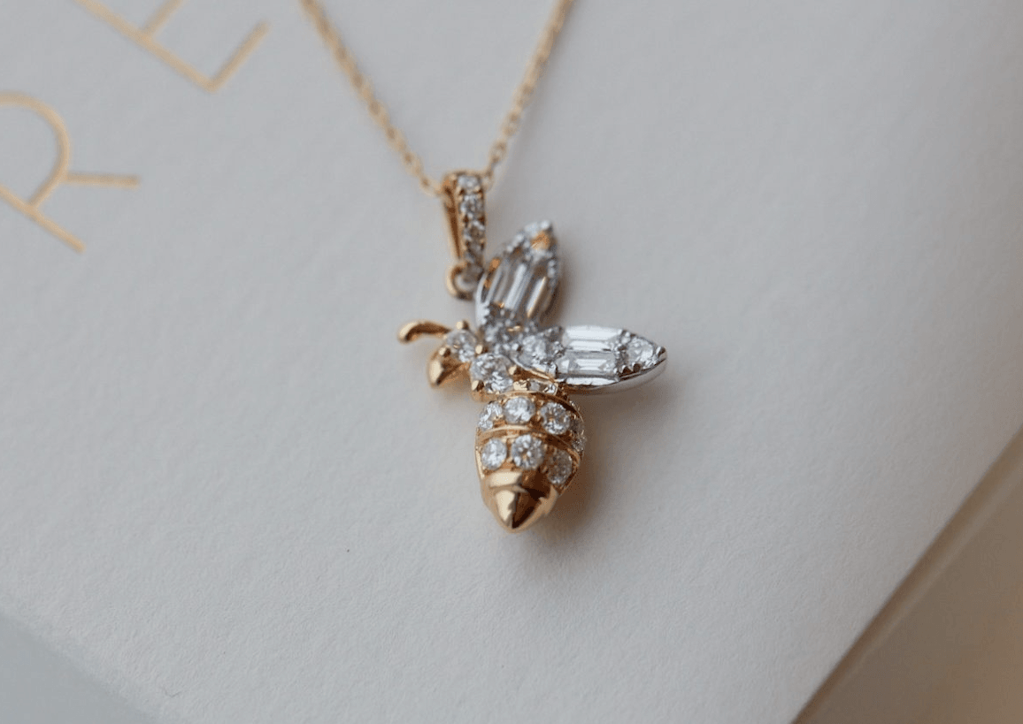 Honey Bee Necklace -1.11 ct Diamond-