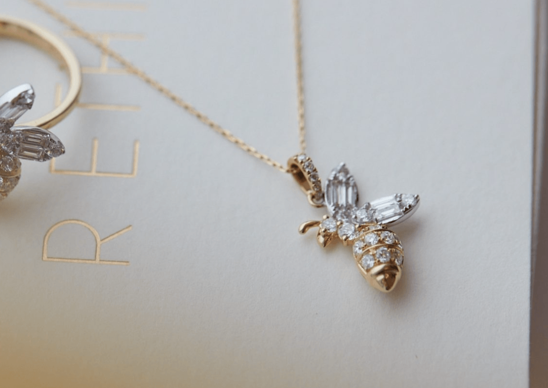 Honey Bee Necklace -1.11 ct Diamond-