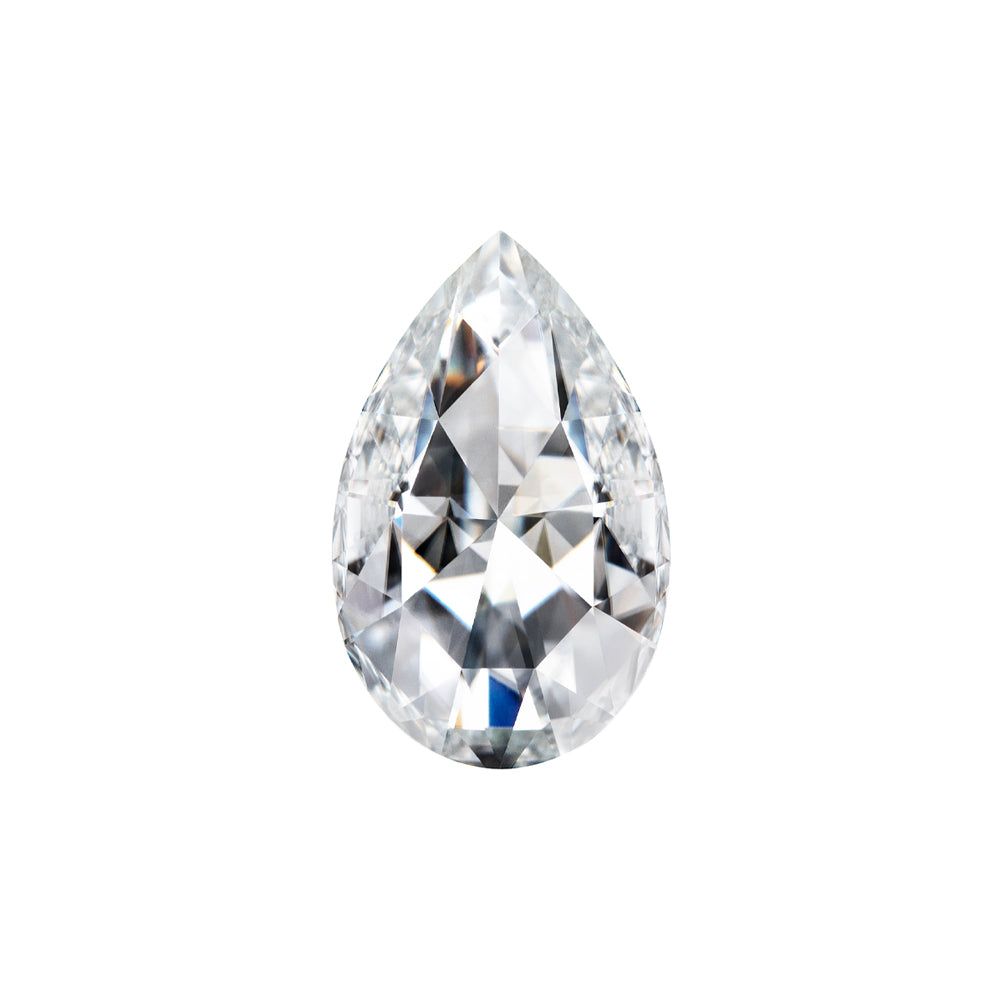 Forever One 0.52CTW DEW Pear Near-Colorless Rosette Cut Moissanite