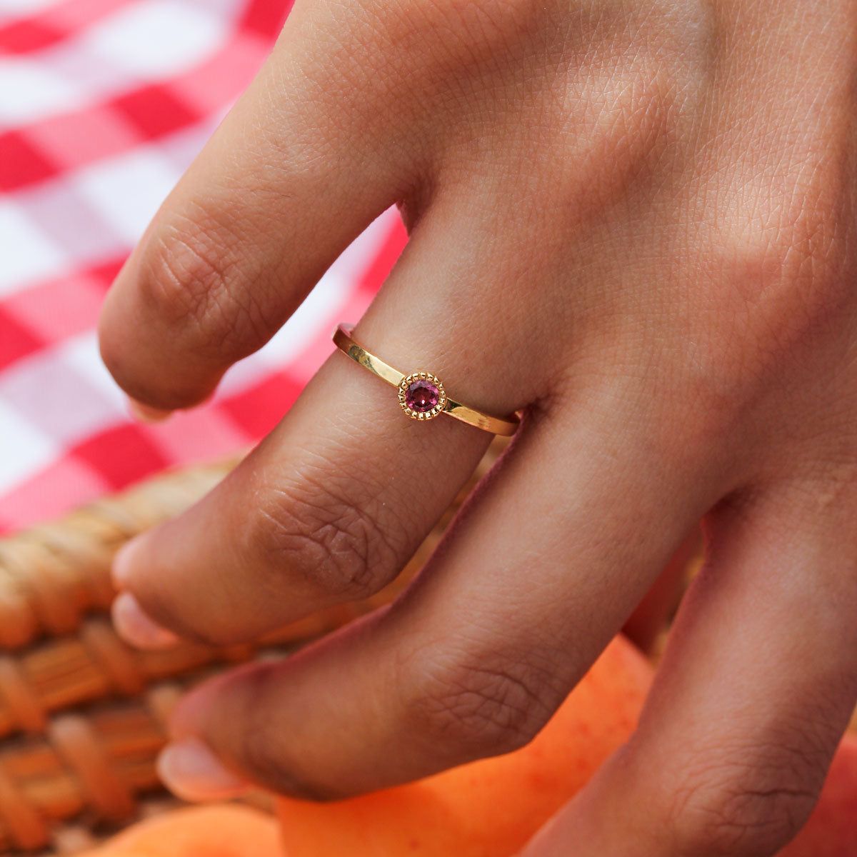 Bague Madeleine - tourmaline rose 3 mm - Vente privée