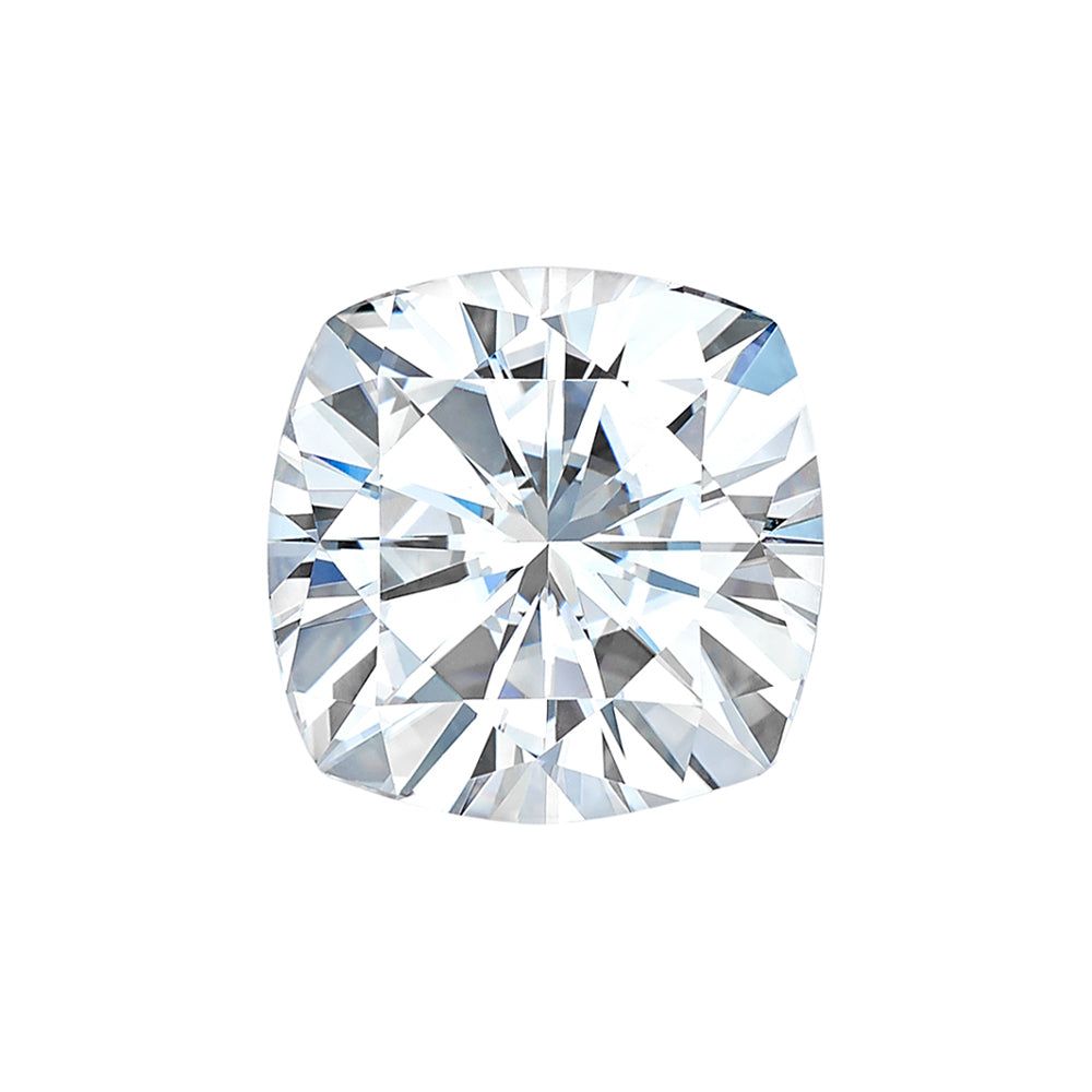 Forever One 2.00CTW DEW Cushion Near-Colorless Brilliant Cut Moissanite