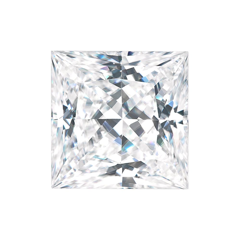 Forever One 3.20CTW DEW Square Near-Colorless Princess Cut Moissanite