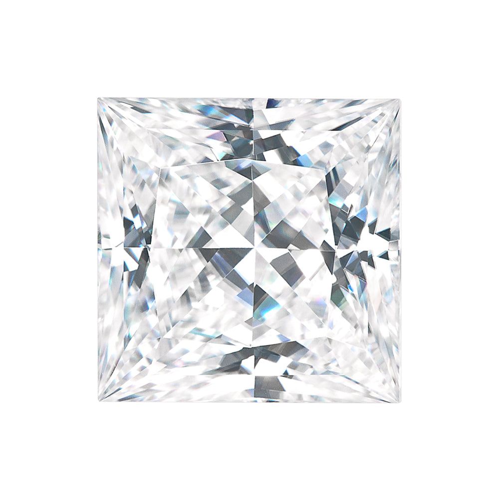 Forever One 4.40CTW DEW Square Near-Colorless Princess Cut Moissanite