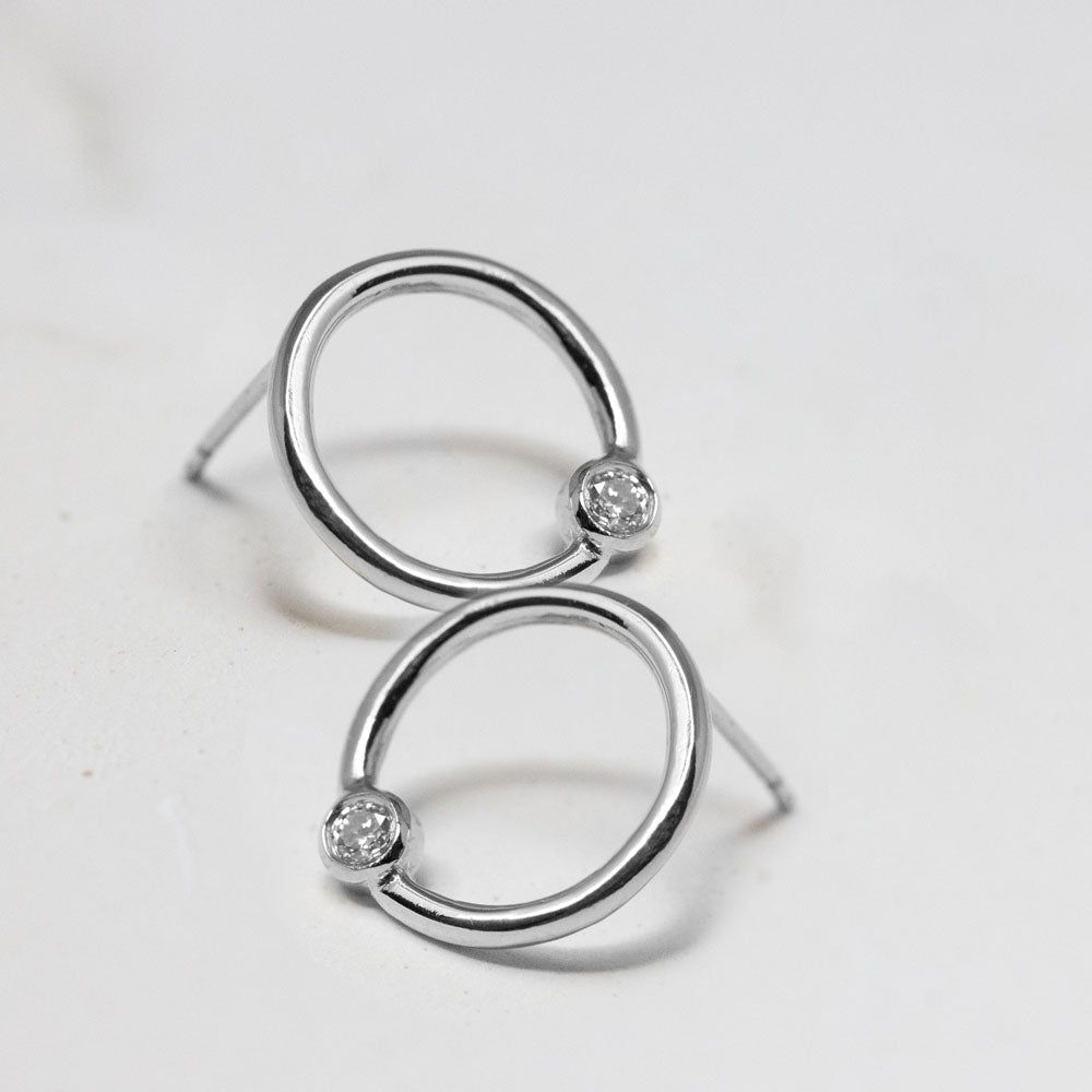 Boucle d'oreille Petit Cercle Ulysse - diamant