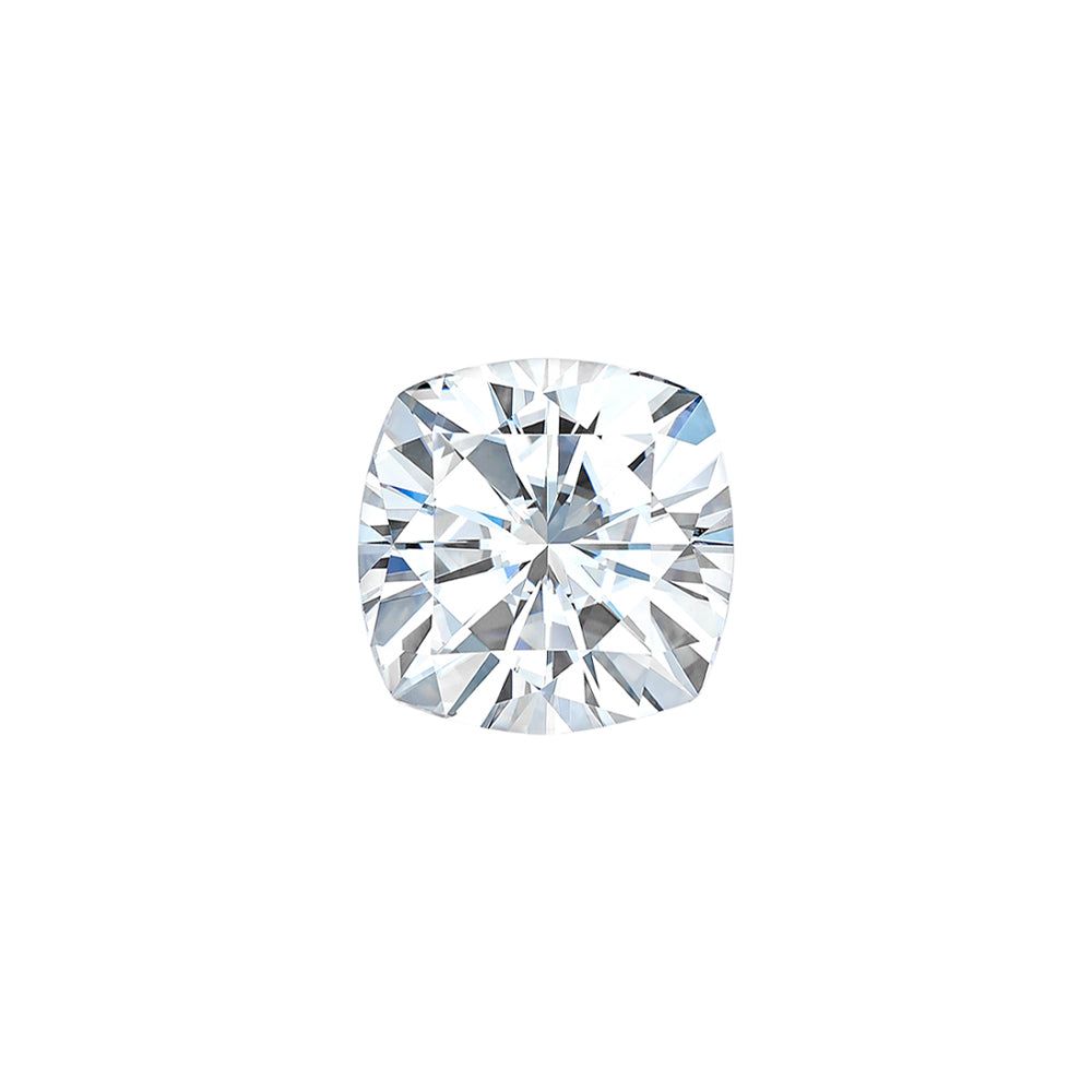 Forever One 0.60CTW DEW Cushion Near-Colorless Brilliant Cut Moissanite