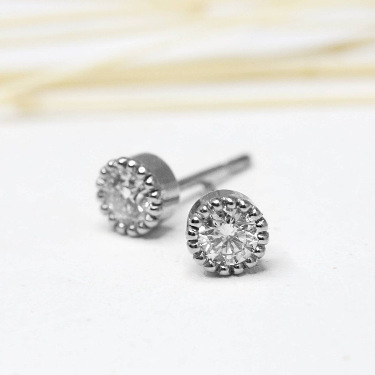 Boucle d'oreille Madeleine - diamant 3 mm