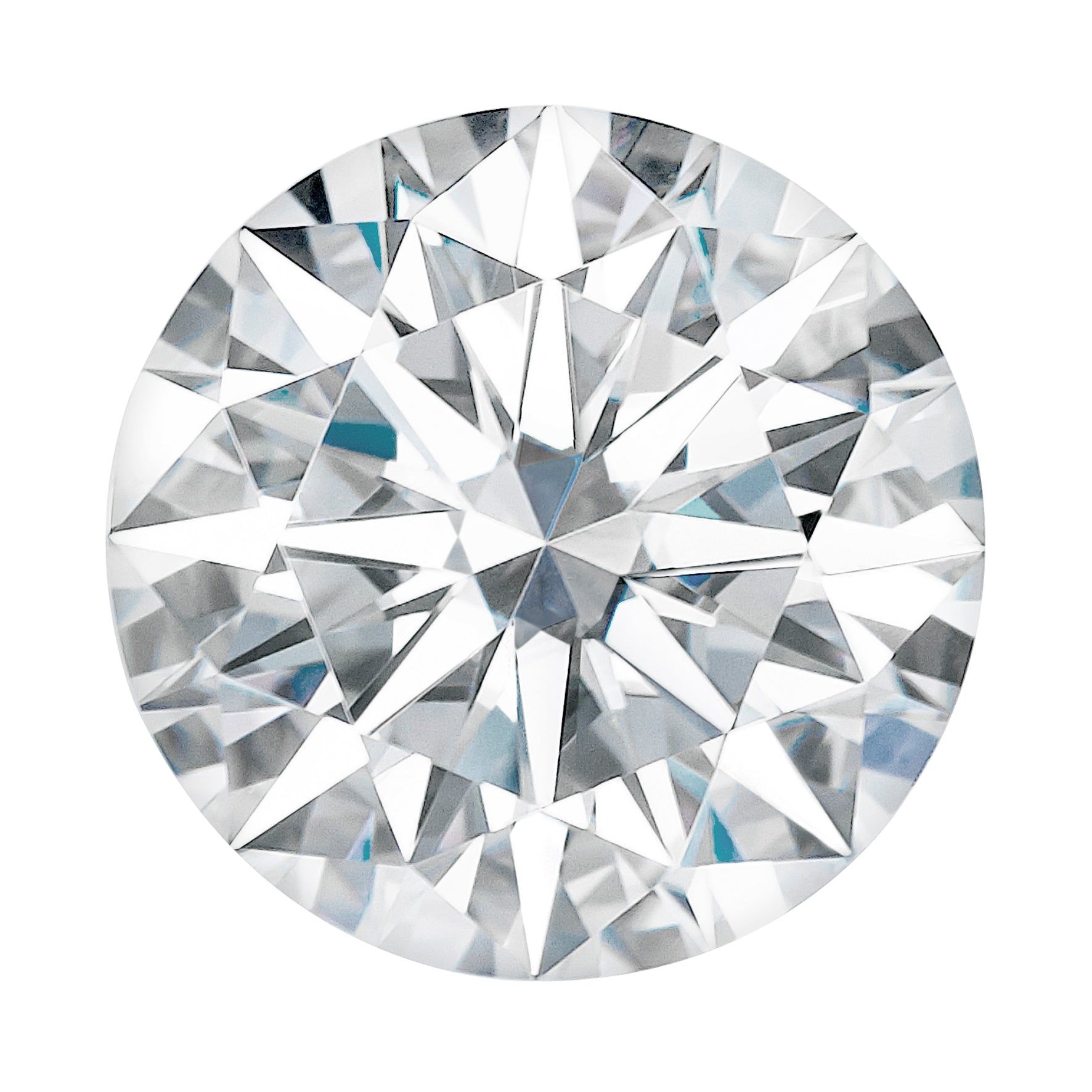 Moissanite 8.06CTW DEW Round Near-Colorless Hearts & Arrows Moissanite