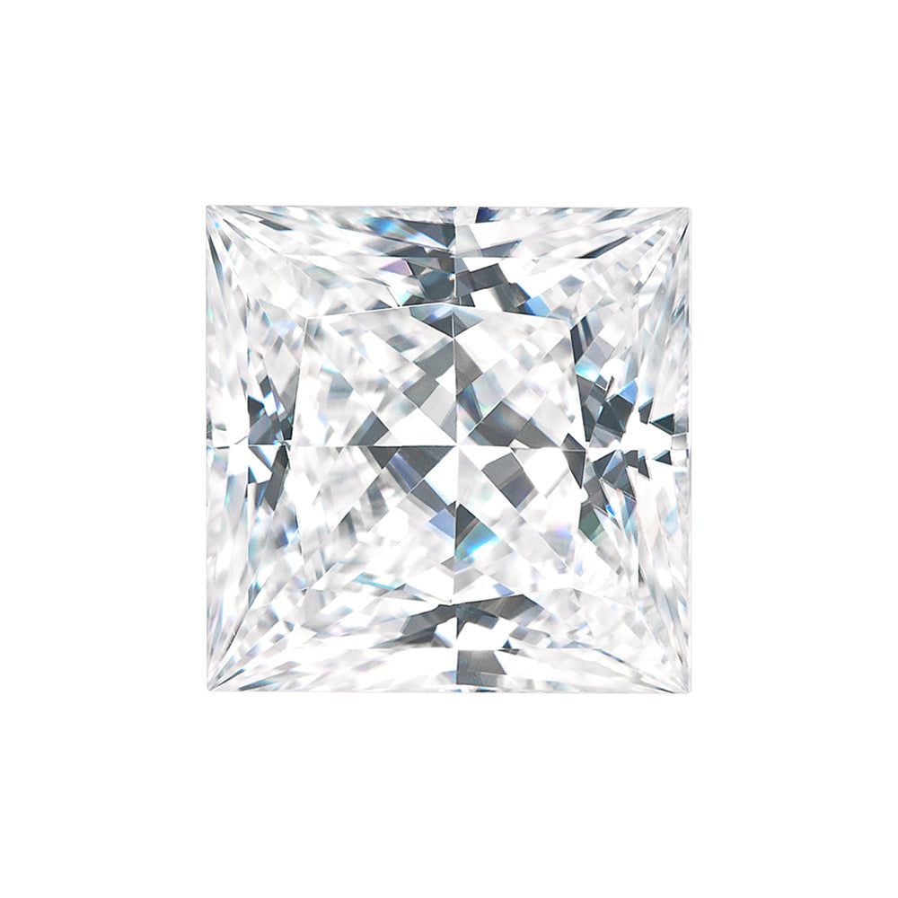 Forever One 3.20CTW DEW Square Near-Colorless Princess Cut Moissanite