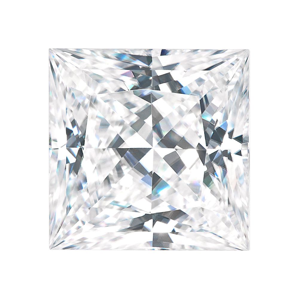 Forever One 5.30CTW DEW Square Near-Colorless Princess Cut Moissanite