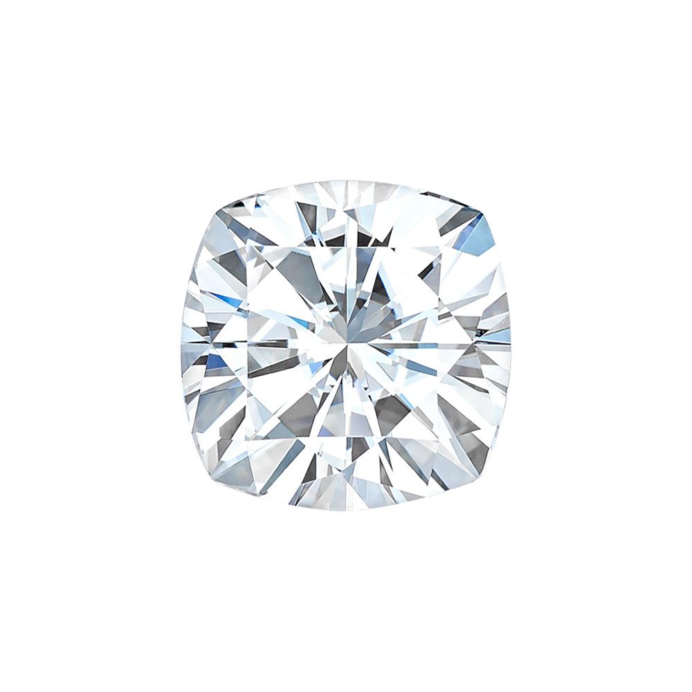 Forever One 2.00CTW DEW Cushion Near-Colorless Brilliant Cut Moissanite