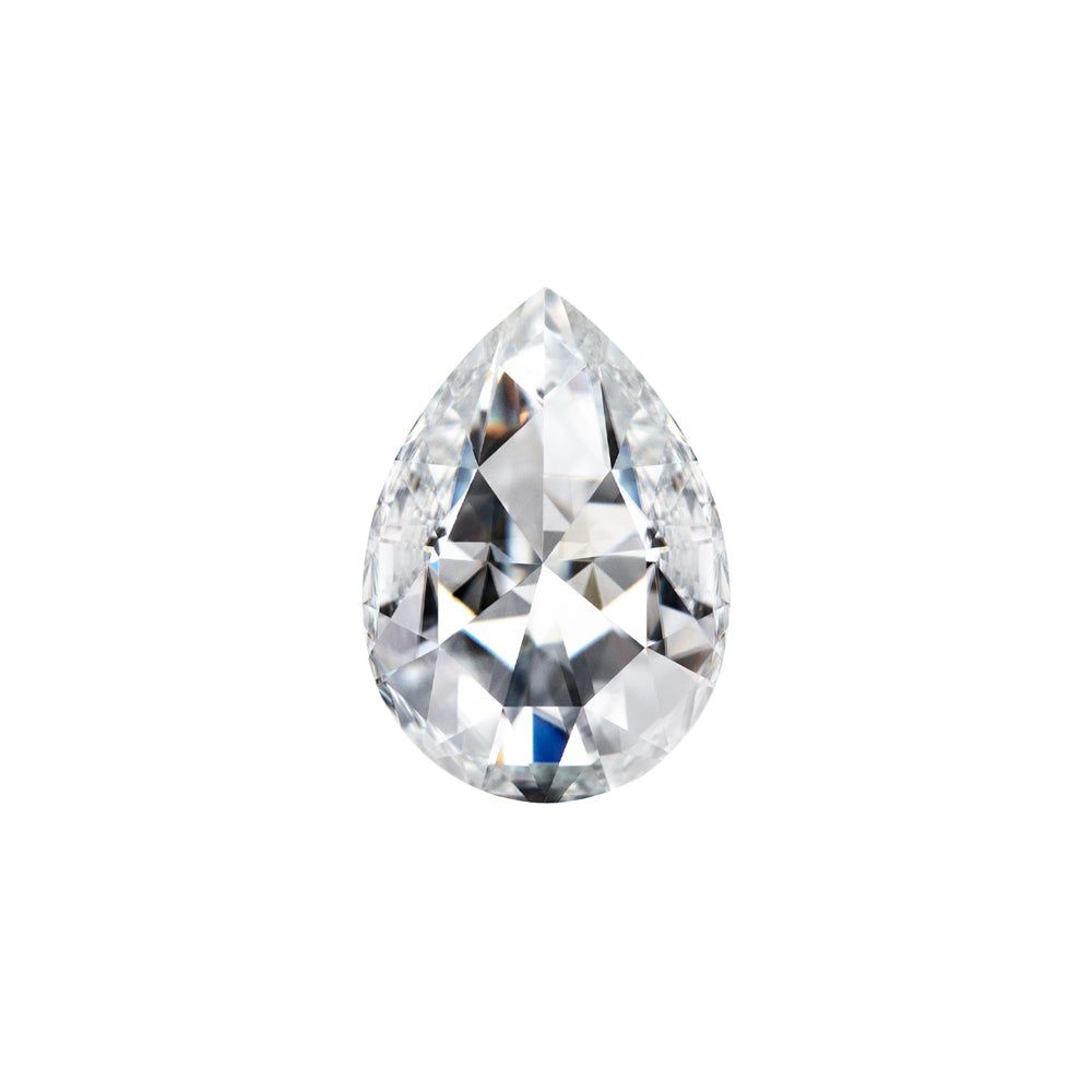 Forever One 0.45CTW DEW Pear Near-Colorless Rosette Cut Moissanite