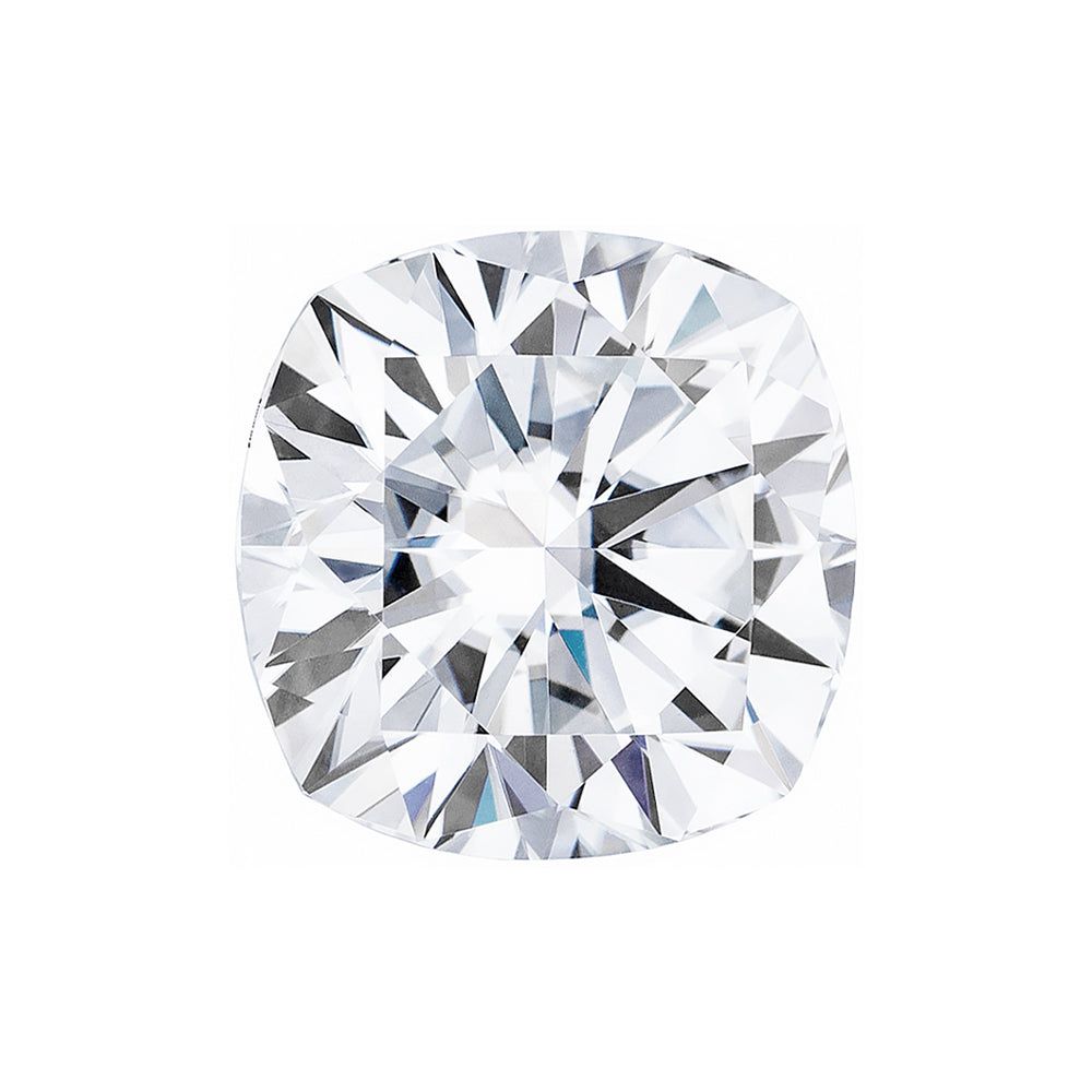 Moissanite 2.70CTW DEW Cushion Near-Colorless Hearts & Arrows Moissanite