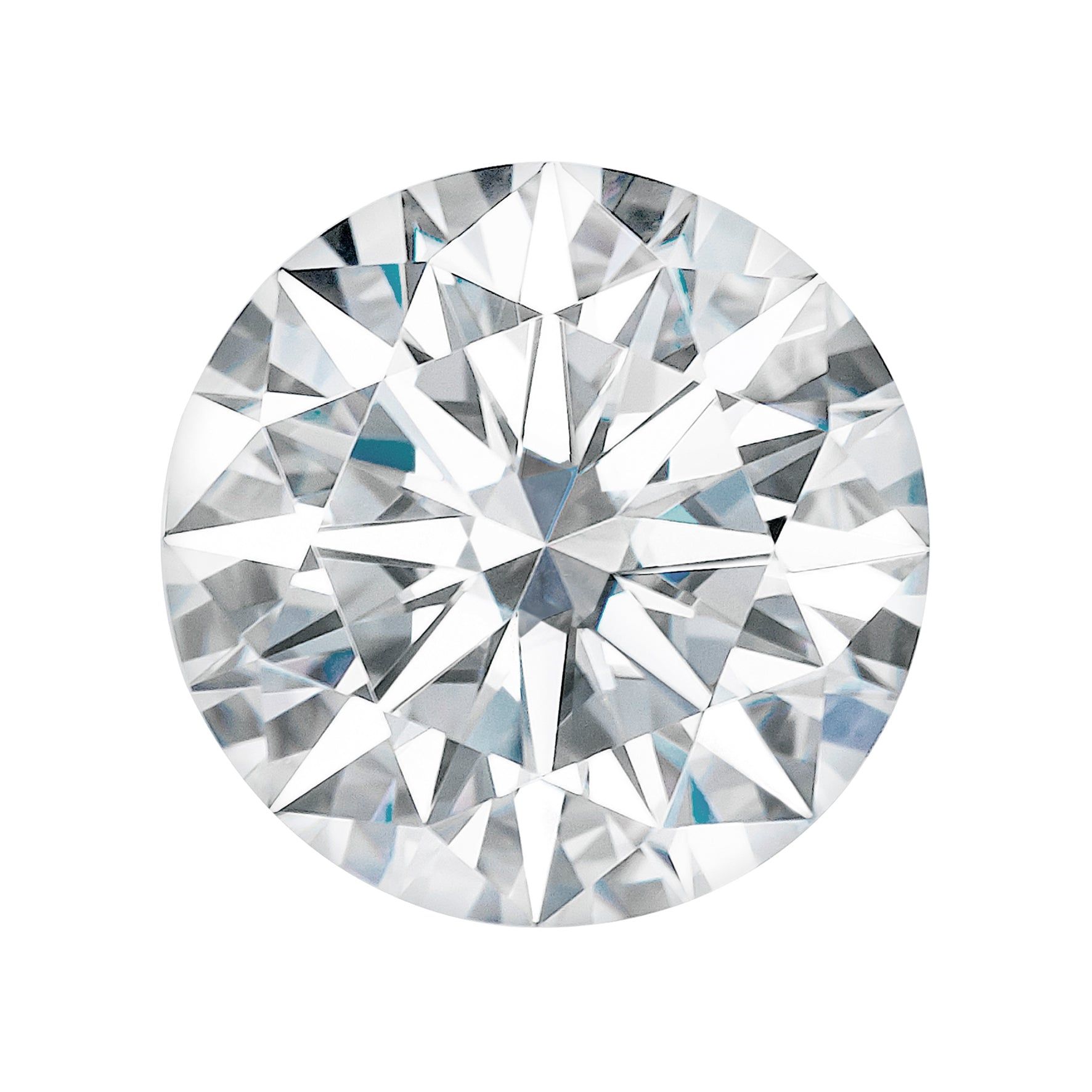 Moissanite 4.24CTW DEW Round Near-Colorless Hearts & Arrows Moissanite