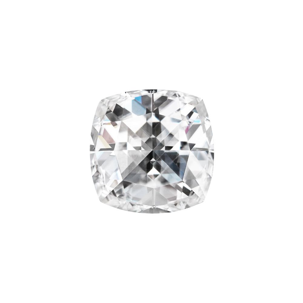 Forever One 0.57CTW DEW Cushion Near-Colorless Rosette Cut Moissanite