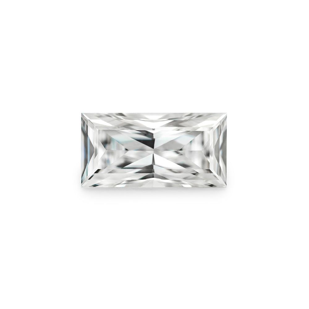 Forever One 0.63CTW DEW Straight Baguette Near-Colorless Modified Brilliant Cut Moissanite