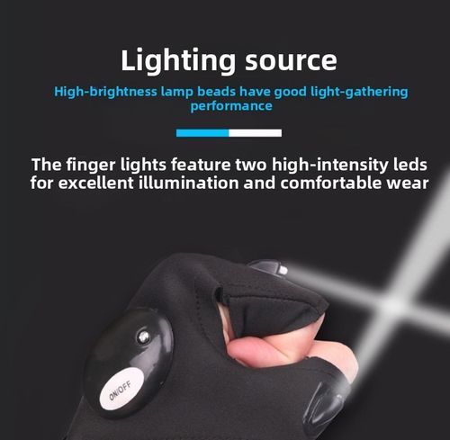 LED Finger Light Gloves - Hands-Free Lighting for Fishing, Repair, Cycling & Outdoor Activities