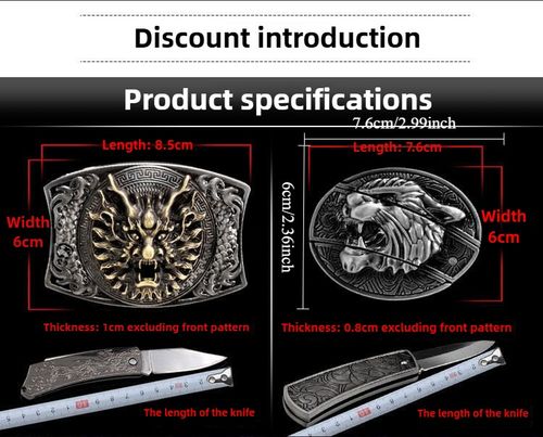 Stealth Utility Belt with Hidden Knife - Punk Style Tactical Belt for Men
