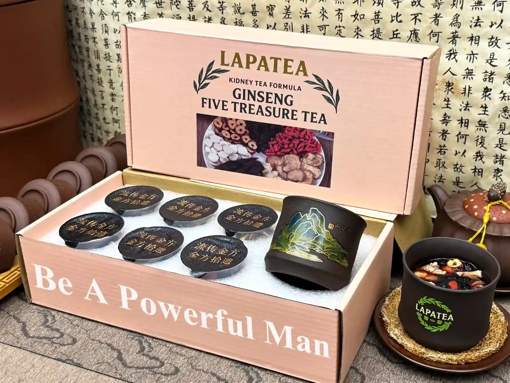Lapatea: Kidney tea formula Ginseng Five Treasure Tea for man