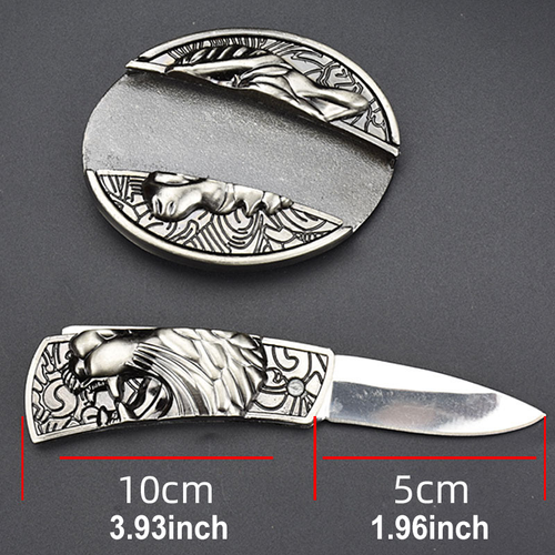 Stealth Utility Belt with Hidden Knife - Punk Style Tactical Belt for Men