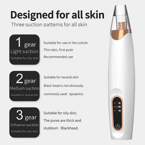 Blackhead Vacuum Device - Cleans pores for oily and acne-prone skin, removes stubborn blackheads in 3 seconds