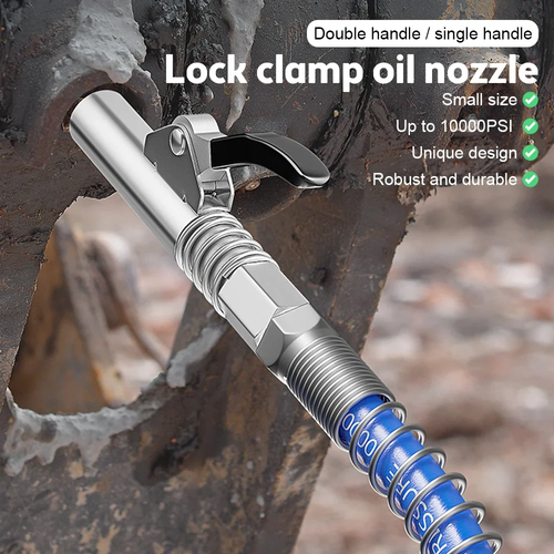 Strong Lock on Grease Couplers with Spring Flex Hose（Second one half price）