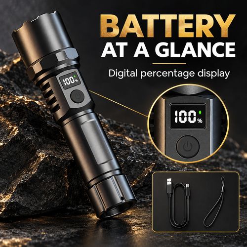 Digital Display Rechargeable Zoom Torch