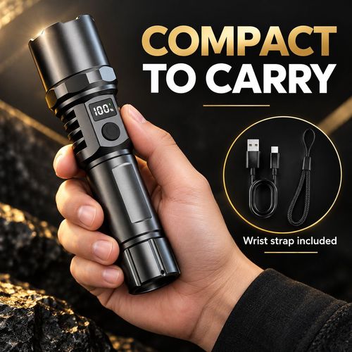 Digital Display Rechargeable Zoom Torch