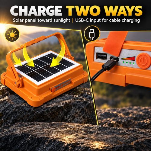Solar Portable Floodlight - 5 Lighting Modes