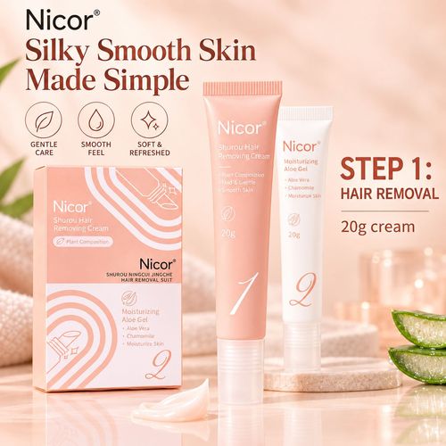 Nicor Hair Removal Cream & Aloe Gel Set - 20 g + 20 g