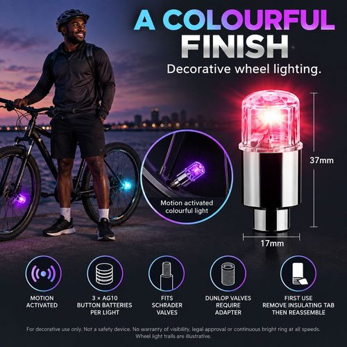 Colourful Tyre Valve Stem Flash Lights