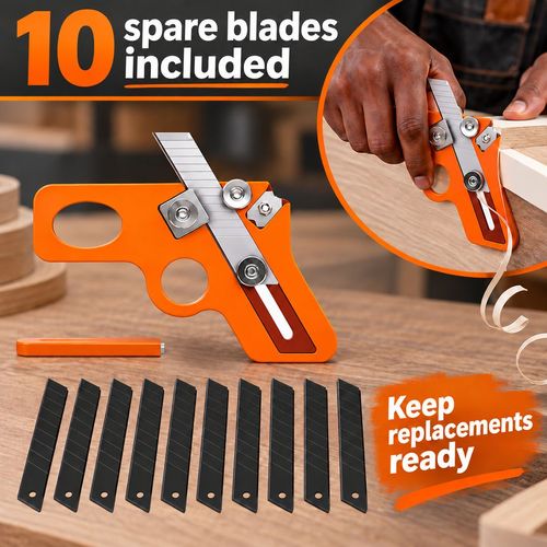 Dual-Use Edge Banding Trimmer & Chamfer Tool + 10 Spare Blades