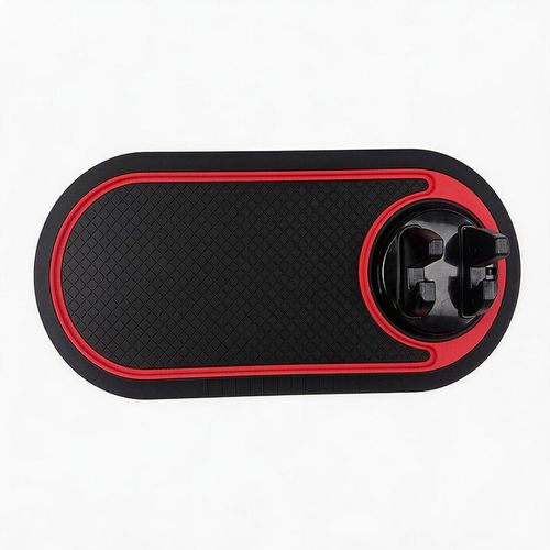 Car Phone Holder & Anti-Slip Dashboard Mat with 360° Rotating Cradle