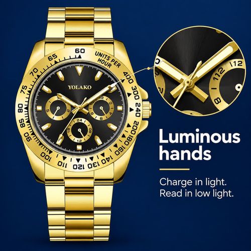YOLAKO Luminous Business Watch | Black or Green Dial