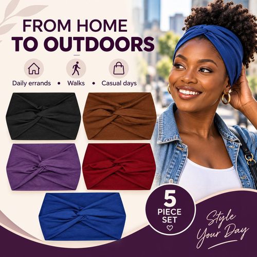 Wide Twist Headbands | 5-Piece Colour Set