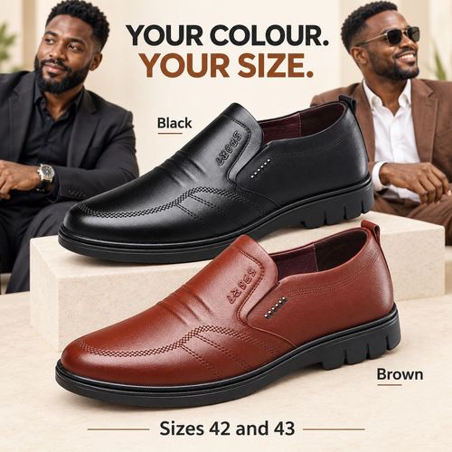 Soft PU Slip-On Business Shoes | Black & Brown