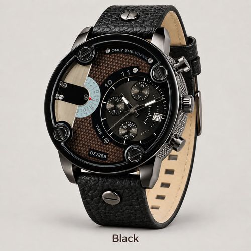 Statement Dial Watch with Rivet Strap