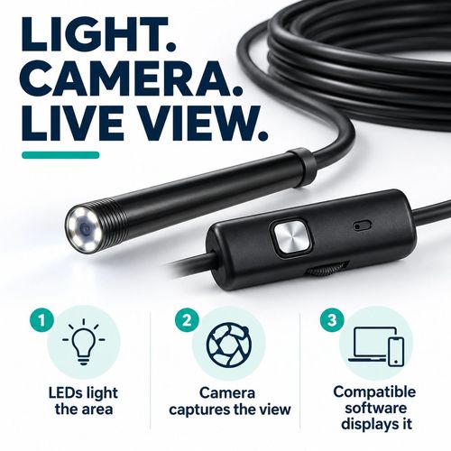 Wired Inspection Camera | Adjustable LED | 1 m & 2 m