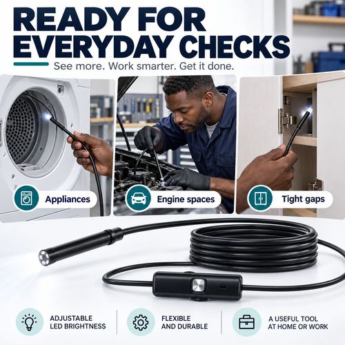 Wired Inspection Camera | Adjustable LED | 1 m & 2 m