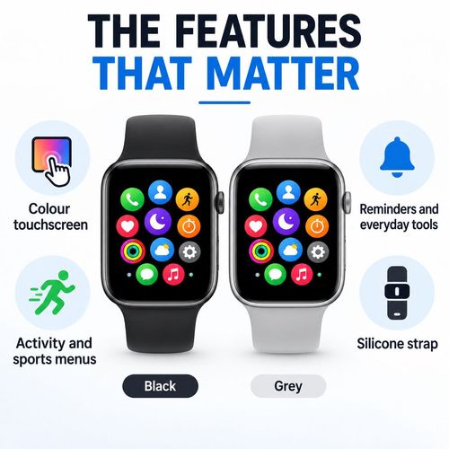 Touchscreen Smartwatch with Silicone Strap