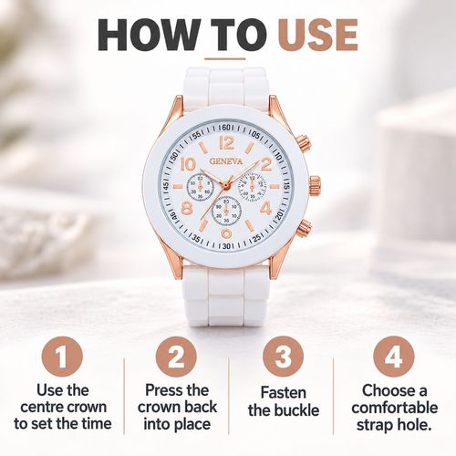 GENEVA Silicone Strap Fashion Watch