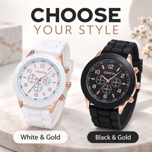 GENEVA Silicone Strap Fashion Watch