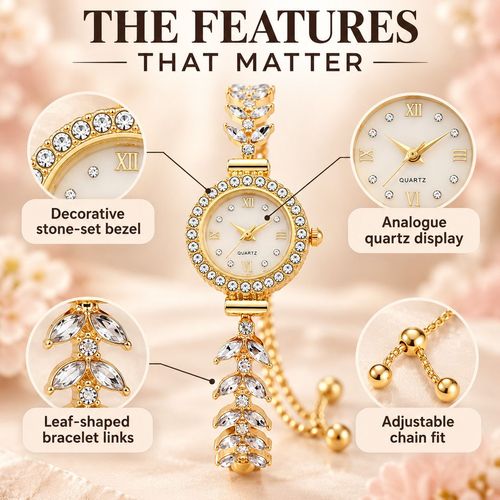 Women's Mermaid-Style Gold-Tone Bracelet Watch