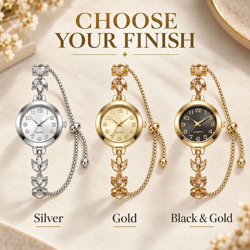 Women's Clover-Style Quartz Bracelet Watch