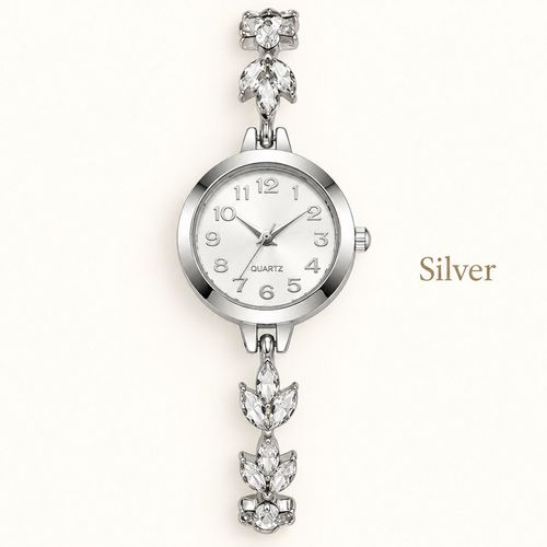 Women's Clover-Style Quartz Bracelet Watch
