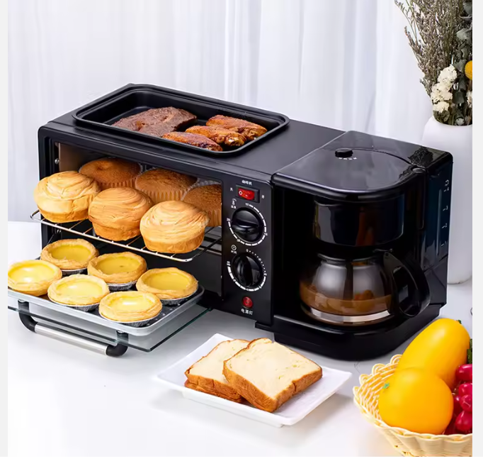 3-in-1 Breakfast Machine Electric Toaster Oven