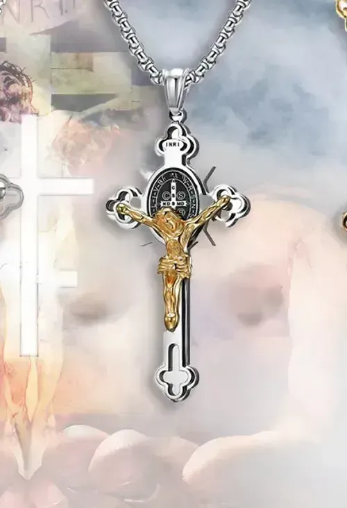 Clearance Sale - 60% OFF - ST.Benedict Protection Cross Power Pendant Necklace