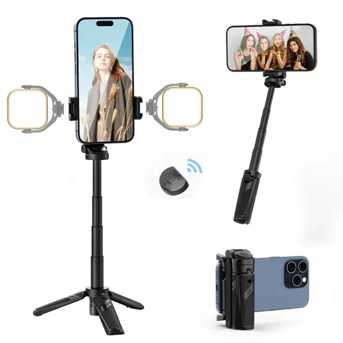 🔥2025 NEW SALES - 50% OFF🔥Extendable Grip Phone Tripod with Detachable Remote Pocket Size 27 sales