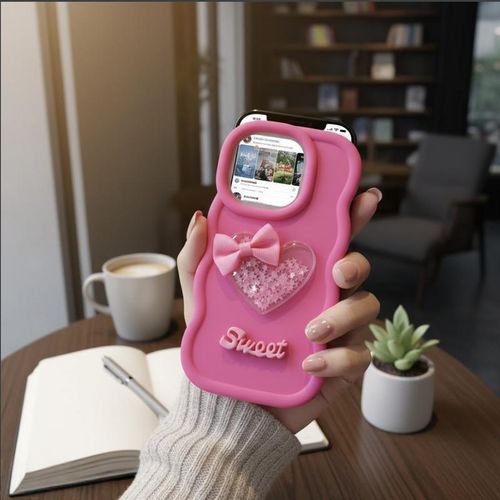 iPhone Full-Cover Heart Protective Case – Cute Shockproof Cover